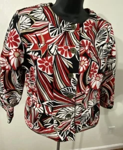 RUBY Rd. Chaqueta vaquera roja y negra para mujer talla 6. Festival, Oficina Floral - Imagen 1 de 8
