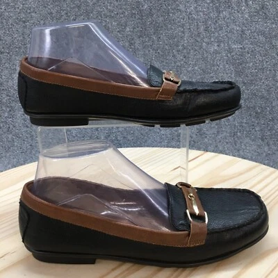 A2 By Aerosoles Shoes Womens 8.5 M NU World Loafers Black Faux Leather Casual - Image 1 of 4