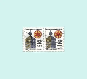 Czechoslovakia CSSR 1971 2Kcs Slovensko-Hronsek Used x2 postal stamps block - Picture 1 of 1
