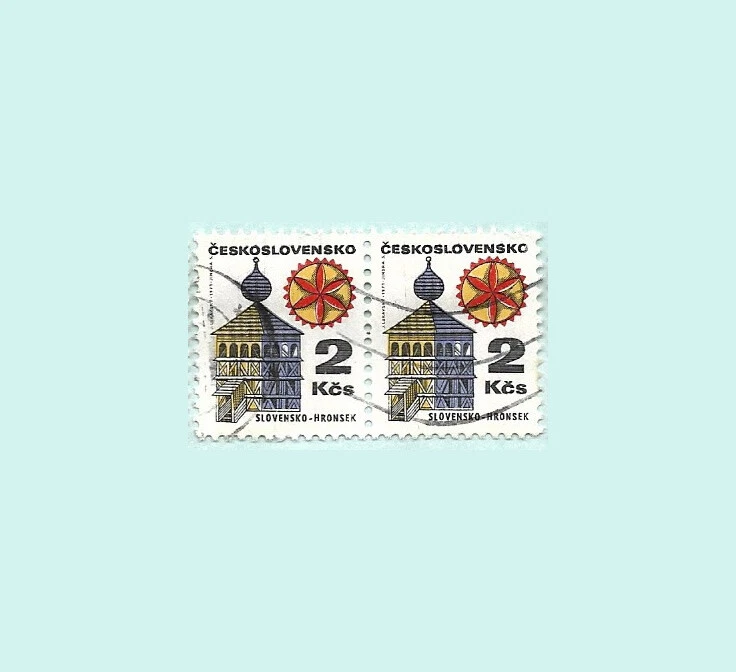 Czechoslovakia CSSR 1971 2Kcs Slovensko-Hronsek Used x2 postal stamps block - Image 1 of 1