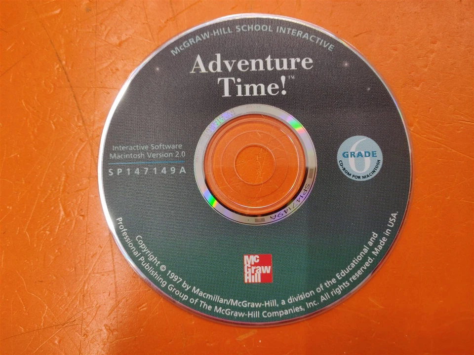 ⭐️⭐️⭐️⭐️⭐️ McGraw-Hill Interactive Software CD Mac 2.0 Adventure Time! Grade 6  - Image 1 of 1