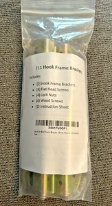 2Pcs #711 Bolt-On to Hook-On Bed Frame Conversion Brackets with Hardware Hook - Picture 1 of 3