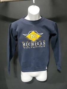 Vintage University Of Michigan Logo 7 Crew Neck Sweatshirt Size Youth Large - Picture 1 of 7