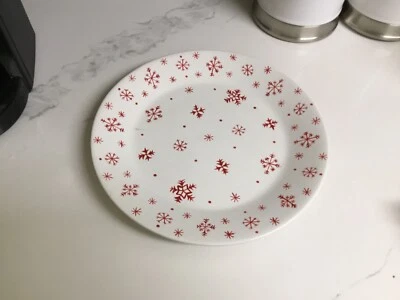 Crate & Barrel Snowflakes Christmas Holiday Platter Dish Plate Serving Seasonal - Image 1 of 4