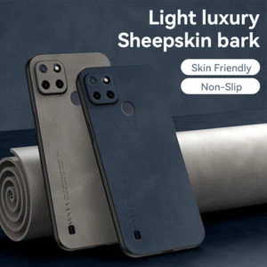 Per Realme C21Y, lussuosa custodia in gomma morbida resistente agli urti business retrò - Foto 1 di 16