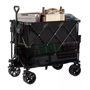 400L Heavy Duty Folding Wagon Cart -Double Decker Collapsible Sports & Beach - Picture 1 of 8