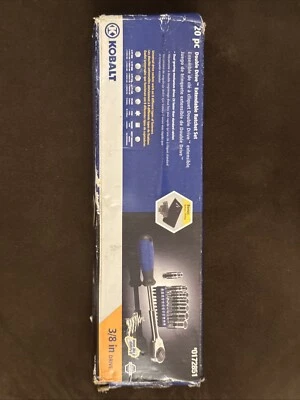 KOBALT 20 Piece DOUBLE-DRIVE Ratchet Socket Set +BONUS ROLL POUCH & 50 MORE BITS - Image 1 of 4