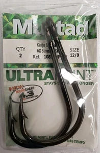 Mustad 10828NP-BN Kaiju Big Game TUNA Hooks 6X Strong 5X Long - Size 12/0  2 Pk - Picture 1 of 1