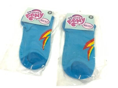 2 pares de calcetines tobilleros My Little Pony Rainbow Dash Cutie para mujer talla 9 10 11 nuevos Foto 1 de 2