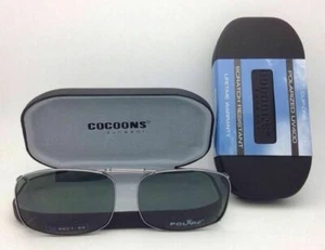 COCOONS Grey Polarized Sunglasses/Eyeglasses Over Rx Clip-on REC 7-54 Gunmetal - Picture 1 of 8
