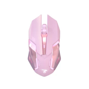 Pink Girl Wireless Mouse LED Braided Cable Adjustable 1600DPI for PC Laptop - Picture 1 of 9