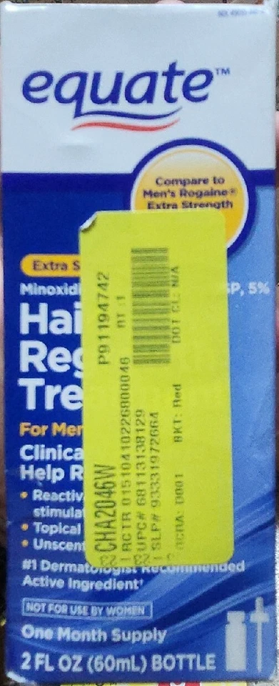 Equate Hair Regrowth Treatment for Men. 2oz Open Box - Image 1 of 1