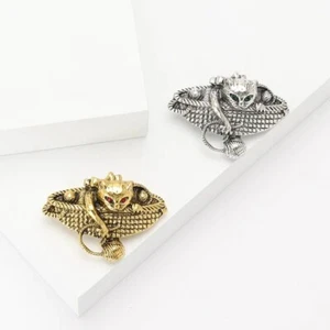 Mystic Kitty Cat Playing Yarn on a Bowl People Brooch Jewelry - Picture 1 of 8