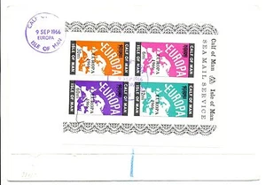 ENGLAND LOCAL-CALF OF MAN -1966- EUROPA- 1 Bl. CV REG-- TO GERMANY @8 - Picture 1 of 2