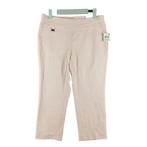 NWT $45 Alfani Capri Pants w/ Tummy Control Size 8P Solid Pink - Picture 1 of 10