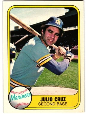 1981 Fleer #601 Julio Cruz Seattle Mariners - Image 1 of 2