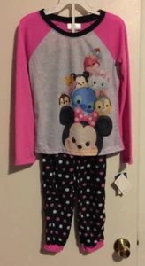Disney Tsum Tsum Pajama Set Girl's Size 8 Sleepwear 2 Pieces Long Sleeves Pants - Picture 1 of 12