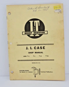 J.I. Case Shop Service Manual C-16 Series D S LA & VA - Picture 1 of 6
