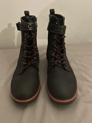 Botas femininas NAUTICA azul marinho e vermelho - Imagem 1 de 3