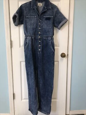 Jordache Jeans Jumpsuit Sz S Vintage Modern Denim Romper Coveralls (S-21) - Image 1 of 4
