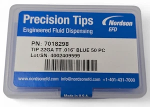 Nordson EFD 7018298 Dispensing Needle Tip Tapered SF 22GA 1.25" L Blue Std 50/Bo - Picture 1 of 2
