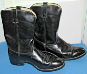 Laredo Black Leather Cowboy Boots Mens Size 10 EE Style 28-7902 - Picture 1 of 11