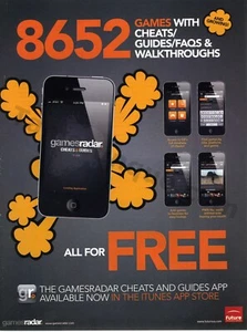 2011 GamesRadar Cheats Guides Phone App Great Old PRINT AD Decor Idea (3024) - Picture 1 of 1