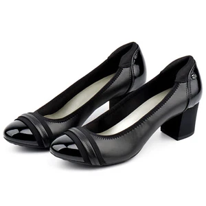 JENN ARDOR Women's Chunky Block Heels Dress Shoes Closed Round Toe Slip On Pumps - Picture 1 of 48