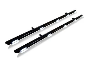 Black Side Bars + White LEDs For Opel Vauxhall Combo E LWB 2019+ Stainless Tube - Picture 1 of 6
