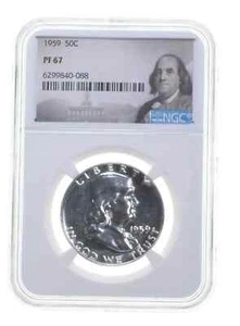 1959 Silber Franklin Half Dollar 50C NGC PF67 - Bild 1 von 2