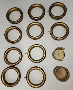 10 anelli in bronzo con foglia oro drappeggio 4 1/2" con occhielli incl. 1 set staffe - Foto 1 di 24