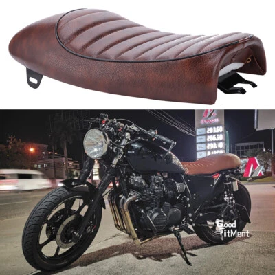 For Kawasaki KZ750 LTD Brown Hump Saddle Cafe Racer Vintage Seat Cushion Leather - Image 1 of 4