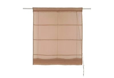 Raffrollo, mit Tunneldurchzug, Farbe Braun, Uni, transparenter Stoff, inkl. Mont - Bild 1 von 2