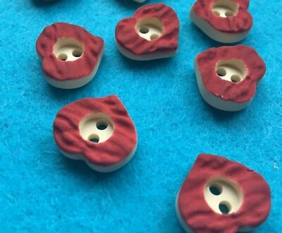 6 Knöpfe rot Hirschhorn-Imitat  Trachten, Landhausmode, Wiesn Kinderjanker, Deko - Bild 1 von 4