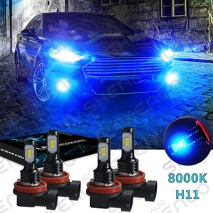 For Ford Fusion Focus LED Headlights Kit Low Beam Fog Light Bulbs 8000K Combo - Picture 1 of 11