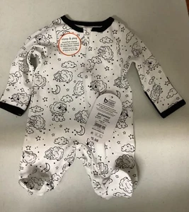 SWEET NWT BABY PREEMIE SLEEPER-BLACK & WHITE LAMBS - Picture 1 of 3