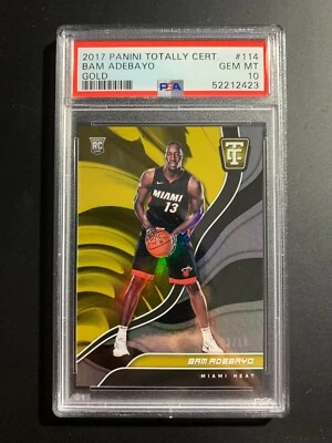 BAM ADEBAYO 2017-18 PANINI TOTALLY CERTIFIED GOLD RC #3/10 PSA 10 GEM MINT POP 1 - Image 1 of 2