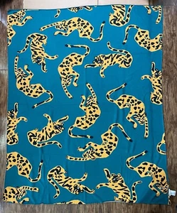Anthropologie Blau Leopard Vanessa Überwurf Decke 50” x 60” - Bild 1 von 5