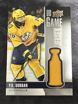 2019-20 Upper Deck UD Game Jersey P.K. Subban Nashville Predators - Image 1 of 2