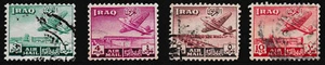 USED SET OF 6 " PLANE OVER BUILDINGS " IRAQ 1949 - Picture 1 of 2