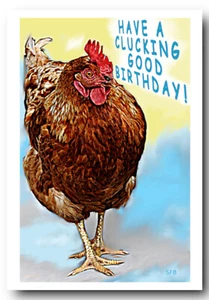 Tarjeta de cumpleaños de pollo HAVE A CLUCKING GOOD BIRTHDAY de BEACHCOMBER CARDS - Imagen 1 de 2