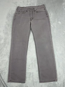 Pantalones de sarga de lona gris pierna recta para hombre Levi's 514 blanco pestaña 34x32 100% algodón - Imagen 1 de 15