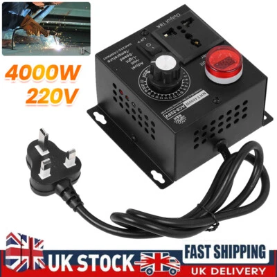 AC 220V 4000W Variable Voltage Regulator Speed Motor Fan Control Controller UK - Image 1 of 4