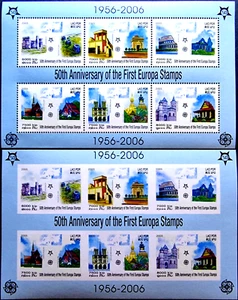 Estampillas de arquitectura mundial Laos perf + imperf MNH - 2 hojas completas - Imagen 1 de 7