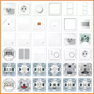 JUNG Serie CD 500 CD500 WW Alpinweiß Weiß USB Steckdose Rahmen Schalter Wippe - Foto 1 di 45