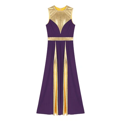 Roupão feminino louvor litúrgico vestido de dança roupa de dança lírica fantasia de adoração - Imagem 1 de 2