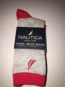Brand New- Nautica 3 Pair Boys Socks (Size 5.5c-11.5c) - Picture 1 of 2