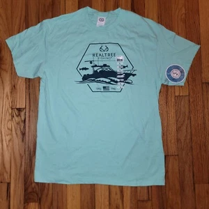 New REALTREE Aqua Mens Size Large Fishing T-shirt - Picture 1 of 4