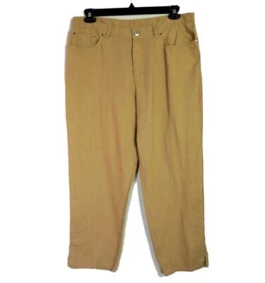 Ralph Lauren Marrón Tostado Lino 5 Bolsillos Mujer Pantalón Corto Talla 16 Foto 1 de 4