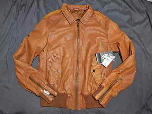 Cognacbraune ARTFUL DODGER Leder Bomberjacke. Einzelhandel 425 $. Größe L 42/44 - Bild 1 von 7